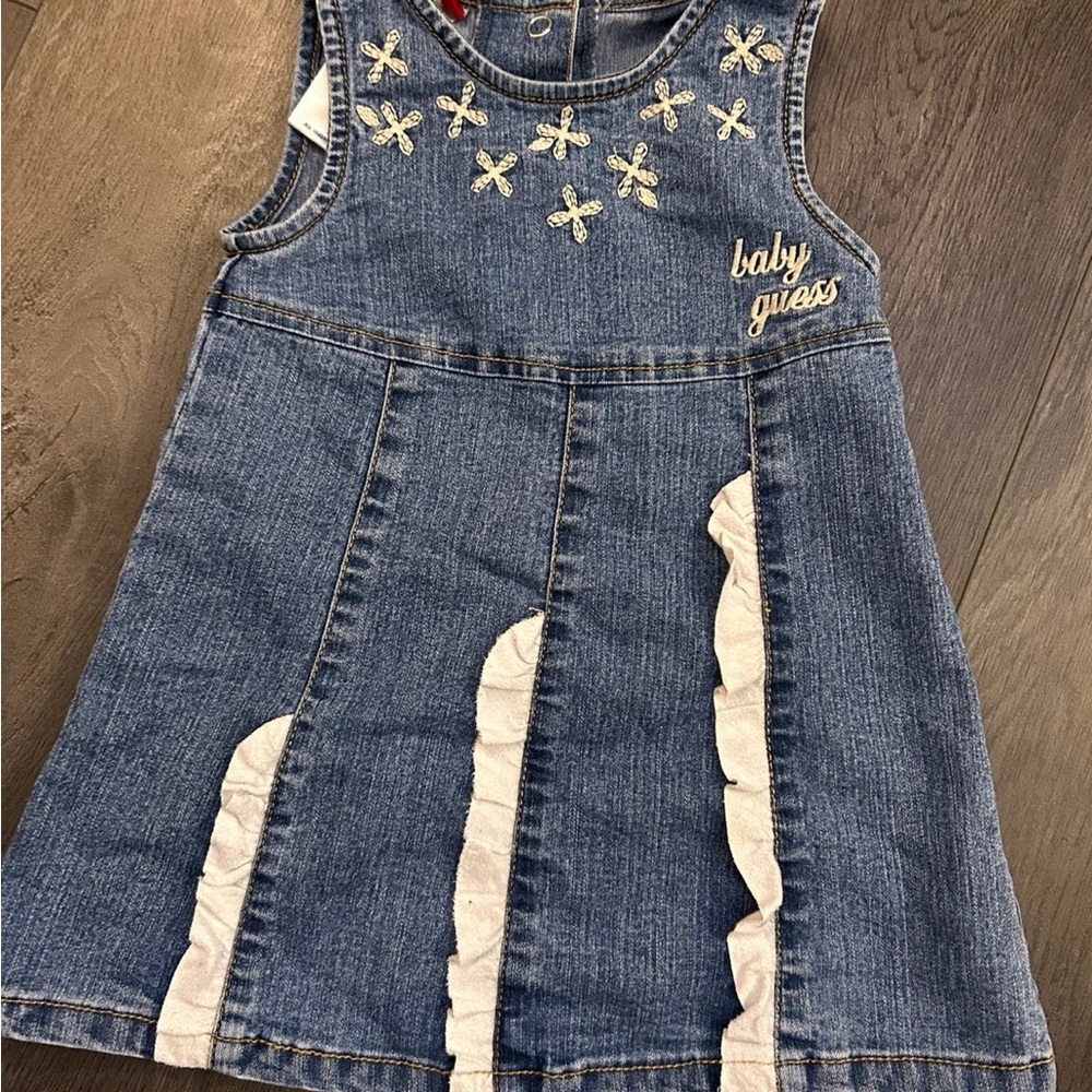 Guess Blue Denim Dress with Floral Accents